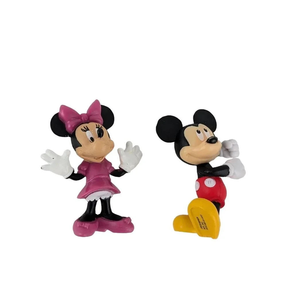 Disney Mickey Minnie Mouse Pluto Chip Action Figure Toy Lot of‎ 4 Cake Toppers